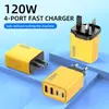 Cargador de Teléfono Móvil de Nuevo Modelo Transfronterizo Doble PD + Doble USB Tipo-C Puerto Múltiple Estándar Europeo y Americano Cargador de Viaje