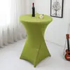 Capa de Mesa Alta Cor Sólida Transfronteiriça Toalha de Mesa para Banquete de Bar Capa de Mesa Redonda para Coquetel Toalha de Mesa Branca Elástica Resistente ao Desgaste