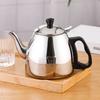 Tetera de Acero Inoxidable Color Dorado Esmerilado Engrosada Olla Misil Olla de Agua Fría Olla Campana Antigua Tetera de Fondo Plano Tetera para Preparar Té