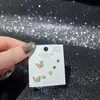 Nuevo Conjunto de Aretes de Múltiples Piezas, Aretes de Mariposa, Circonita Súper Brillante, Galvanizado Ecológico, Aguja de Plata S925, Moda de Invierno