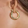 Brincos de Argola Grossa Simples Novos Transfronteiriços Estilo Europeu e Americano Brincos de Argola Grossa Dourados Brincos de Moda Personalizados para Mulheres