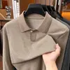 Estilo Old Money Otoño 2026 Nuevo Polo Delgado de Manga Larga para Hombre, Casual de Negocios, Atuendo para Papá de Mediana Edad