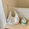 Bolsa de Lona de Grande Capacidade Shuai Mi Home para Mulheres, Bolsa de Bolinhas, Estilo Coreano Fresca e Simples para Estudantes, Uso Diário, Bolsa de Ombro, Bolsa Tote