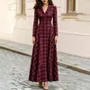 Moda Feminina Nova Outono/Inverno 2026 Elegante Blazer Vestido Xadrez Botonê Estilo Francês para o Trabalho