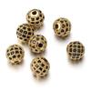 6/8/10mm de cobre zircão contas redondas micro incrustado esférico espaçador contas DIY frisado pulseira contas jóias acessórios atacado