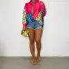 2025 Roupa Europeia e Americana Transfronteiriça Amazon Novo Vestido Camisa com Botões de Posicionamento Estampa de Leopardo para Mulheres