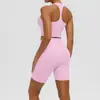 Nueva Ropa de Yoga Sexy Amigable con la Piel Espalda Cruzada Espalda Hermosa Sujetador Deportivo para Correr Pantalones Cortos de Yoga de Cintura Alta Conjunto de Fitness para Mujeres