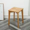 Banqueta sólida de madeira maciça madeira de borracha sala de estar banqueta quadrada adulto criativo banqueta de jantar banqueta de maquiagem popular pode ser empilhada atacado