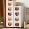 Armário de Armazenamento de Sala de Estar Multicamadas com Tampa Flip Armário de Armazenamento Doméstico Armário de Lanches Caixa de Armazenamento de Brinquedos e Diversos Armário Organizador de Roupas