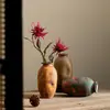Jarrón Qiyun, un jarrón de cerámica retro para uso doméstico, adecuado para exhibir flores secas, plantas hidropónicas y como pieza decorativa para la sala de estar, la entrada, la sala de té o la mesa.