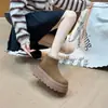 Botas de Nieve Retro de Suela Gruesa para Mujer 2026 Invierno Nuevo Estilo Calzado de Algodón Grueso y Forrado de Felpa Cálido Antideslizante Versátil Botines