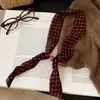 Colar Cachecol de Seda com Bolinhas e Contas Estilo Coreano para Mulheres, Atmosfera de Outono e Inverno, Faixa de Cabelo de Fita Versátil para Prender o Cabelo
