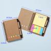 Set de Bloc de Notas de Papel Kraft con Notas Adhesivas, Bloc de Notas Reutilizables, Cuaderno Grande Espiral de Cinco Agujeros con Bolígrafo, Personalizable