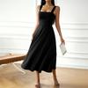 2025 Amazon Transfronterizo Elegante Sencillo Talla Grande Ropa de Mujer Moderno Europeo y Americano Nuevo Verano Color Sólido Vestido de Tirantes para Mujer