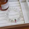 Pulsera de Cristal Blanco Natural de Círculo Único, Pulsera de Cuentas Transparentes, Accesorios de Combinación para Joyería DIY, Pulsera de Joyería para Mujer al por Mayor