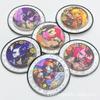 Amostra em Estoque My Little Pony Carimbo Redondo de Silicone Impresso com Cor UV Que Acende ao Ser Pressionado, Crachá Lavável