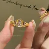 Anel Vintage Renda de Cabaça Estilo Chinês para Mulheres, Anel de Dedo Indicador de Luxo Leve Antigo, Novo Anel Acessório Estilo Chinês