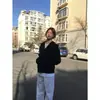 Moletom com Capuz Casual Preguiçoso para Mulheres no Outono e Inverno Moda Cardigã de Veludo Grosso com Zíper Jaqueta Versátil