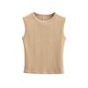 Chaleco deportivo informal a juego para mujer, básico de verano, elástico, ajustado, de color sólido, sencillo, para uso exterior, top corto interior