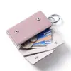 Nuevo Monedero para Llaves de Cuero Texturizado de Moda con Bloques de Color de Amazon, Mini Monedero Portátil de Estilo Japonés para el Hogar