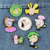 Broche de Metal de Personagem de Desenho Animado Criativo, Insígnia Periférica de Varinha Mágica Bidimensional Personalizada, Acessórios, Alfinete de Acessórios para Roupas