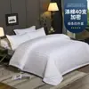 Ropa de cama de hotel B&B, Sábanas, Fundas de edredón, Juego de cuatro piezas de raya de satén, Ropa de cama de hotel, Algodón puro, Juego de cuatro piezas Blanco Crucero