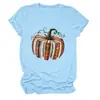 Amazon eBay estação europeia moda casual elegante feminina estampa de abóbora gola redonda manga curta camiseta camisa base
