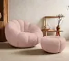 Sillón Sofá Perezoso de Calabaza, Sillón Reclinable de Algodón Comprimido al Vacío Sofá de Ocio con Reposapiés