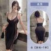 Sexy Escote en V Profundo Encaje Elegante Abertura Lencería Sexy Tentación Deseo Puro Transparente Conjunto de Camisón con Liguero 6505