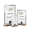 Placa de mesa acrílico madeira maciça A5 dupla face transparente suporte de mesa stand-up restaurante hotel menu anúncio display stand