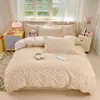 Juego de ropa de cama de cuatro piezas 100% algodón de Clase A, adecuado para madres y bebés, ideal para dormir desnudo, incluye sábana bajera y funda de edredón, adecuado para dormitorios de estudiantes, juego de tres-cuatro piezas