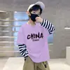 Algodão Puro Roupa de Outono 2026 Novo Estilo Menino Roupas Infantis Camiseta de Manga Longa para Meninos Estilo Primavera e Outono Camisa Básica Casual com Desenho