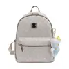 Mochila Clásica con Monograma para Mujer Mochila Pequeña Retro Estampado Completo Bolsillo Frontal con Cremallera Ligera para Viajes Diarios Mochila Escolar Ligera