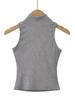 Sexy chaleco de cuello alto grande favorecedor del busto con hombro estrecho envuelto en el pecho, estilo de calle de bloguero europeo y americano, ropa exterior, camisola pequeña para mujer al por mayor