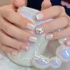Polvo de Perla Hailey para Uñas Blanco Magia de Luz de Luna Polvo de Espejo Blanco Lechoso Alta Densidad Polvo Aurora Decoraciones para Uñas