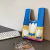 Ins Celebridade da Internet Nova Bolsa de Tricô Estilo Animal Fofo Bolsa Colete Bolsa Feminina Estilo Japonês e Coreano Versátil Bolsa de Tricô para Exterior