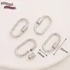 Cierre de Tornillo Geométrico de Cobre Chapado en Oro de 18 Quilates Microincrustado con Diamante Collar Cierre Conector de Cadena DIY Cierre de Extremo para Joyería