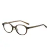 Óculos de grau personalizados da moda com filtro de luz azul para homens e mulheres 87016, armação oval retrô da moda com lente plana