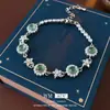 Pulsera de Flor Redonda con Circonita Micro-Pavimentada, Elegante, Ligera, Lujosa, Estilo Fresco, Pulsera Exquisita, de Nicho, Versátil, Pulsera de Gama Alta