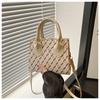 Xadrez Moda Casual Elegante Bolsa Personalizada 2024 Novo Simples Estilo Ocidental Commuter Crossbody Ombro Pequena Bolsa Quadrada