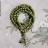 Pulsera de cerámica Jingdezhen de tres anillos apilados con 108 cuentas, estilo chino, nueva, joyería femenina, venta al por mayor, pulsera de estilo étnico