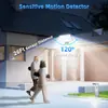Lámpara de calle solar de cabeza dividida, adecuada para uso doméstico, exterior, impermeable, con sensor de movimiento humano, para iluminación de pared, patio y garaje