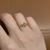 Anillo de Oro con Purpurina Fina de Copo de Nieve Popular de Xiaohongshu, Diseño Exquisito, Anillo Versátil de Gama Alta para Dedo Índice, Envío Directo