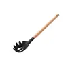Set de diez piezas de utensilios de cocina de silicona negra con tubo de almacenamiento negro antiadherente, espátula de cocina y juego de cucharas de silicona suave