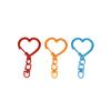 Hebilla de joyería con forma de corazón de aleación de zinc con pintura de color, accesorios pequeños de 8 caracteres, hebilla colgante para bolso de muñeca, llavero de amor