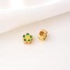 Cuentas espaciadoras de flor de ciruelo con agujero grande y flor de durazno chapadas en oro de 18 quilates, cuentas espaciadoras de aceite de transferencia de flor de ciruelo, accesorios para pulsera DIY hechos a mano, accesorios para el cabello, cuentas sueltas