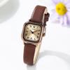 Relógio Quadrado Pequeno de Açúcar Estilo Ins Coreia do Sul Vintage Feminino Nicho Simples Versátil Mini Elegante Artístico para Estudantes Relógio Feminino