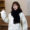 Cachecol de Lã Tricotado Japonês Tendência Outono e Inverno Estilo Coreano Cachecol Quente Avançado Cachecol de Lã com Franjas Feminino