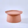 Mesa de Centro Redonda de Plástico para Casa Sala de Estar de Apartamento Pequeno Mesa Redonda Cor Macaron Mesa Pequena Criativa Balcão Sala de Estar Armazenamento Mesa Pequena