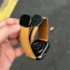 Correa de Reloj de Cuero Genuino con Patrón de Lichi y Hebilla Ultra Magnética Adecuada para Apple Iwatchs11 Huawei Gt7 Samsung 7